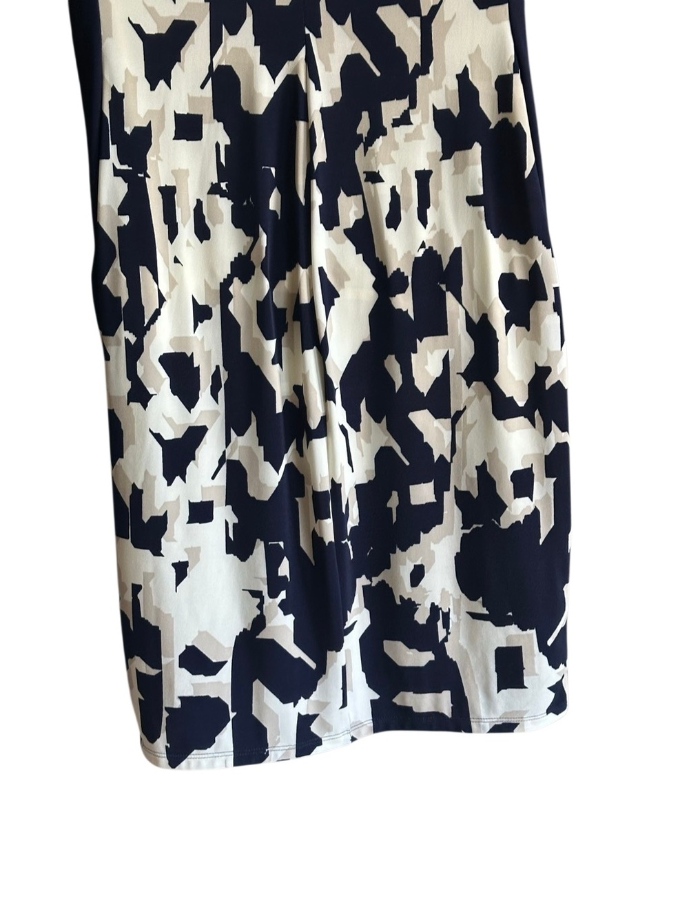 Lauren Ralph Lauren Navy and White Abstract Print Sheath Dress. Size 8 - Picture 4 of 10